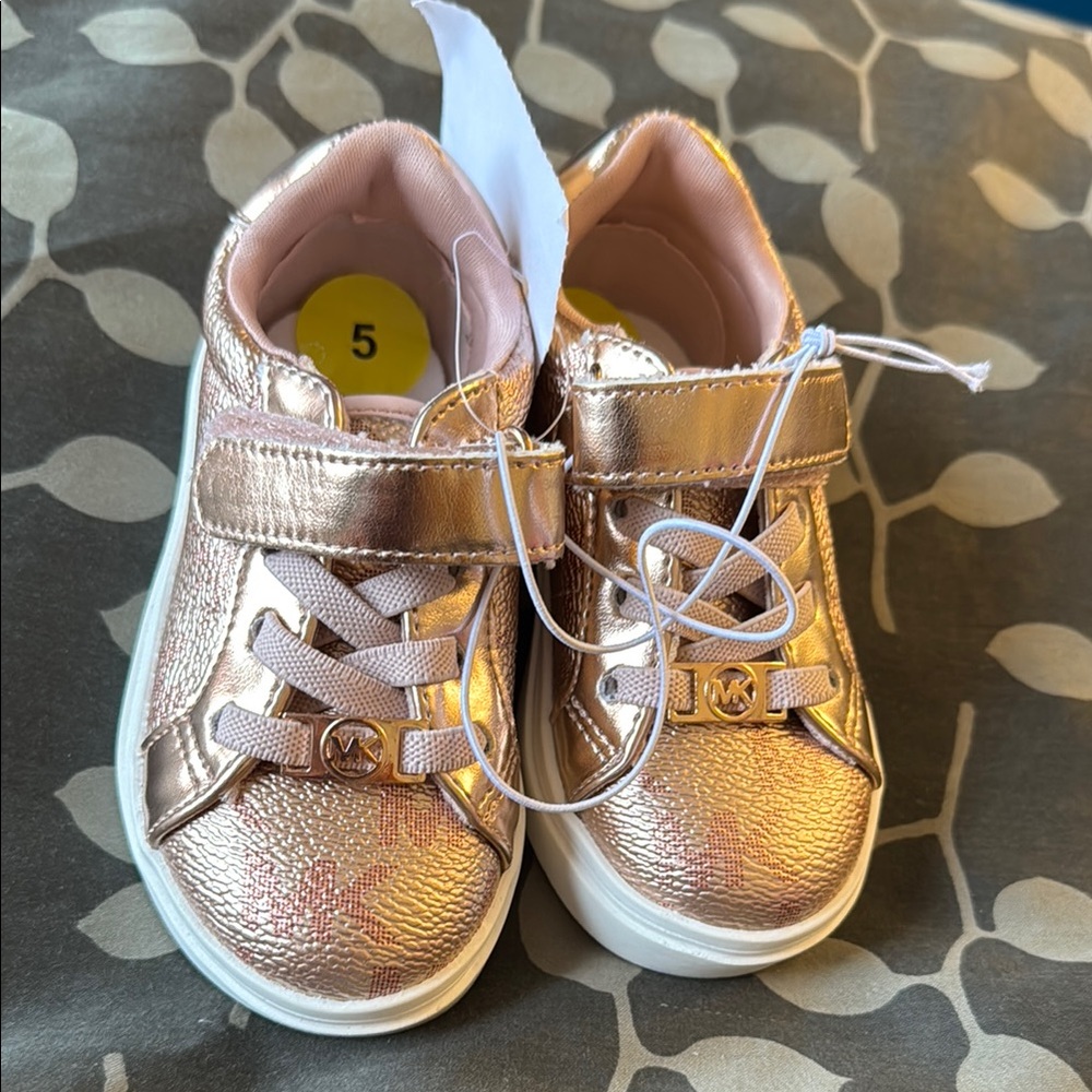 NWT Michael Kors Baby Rose Gold Metallic Sneakers -new with tags